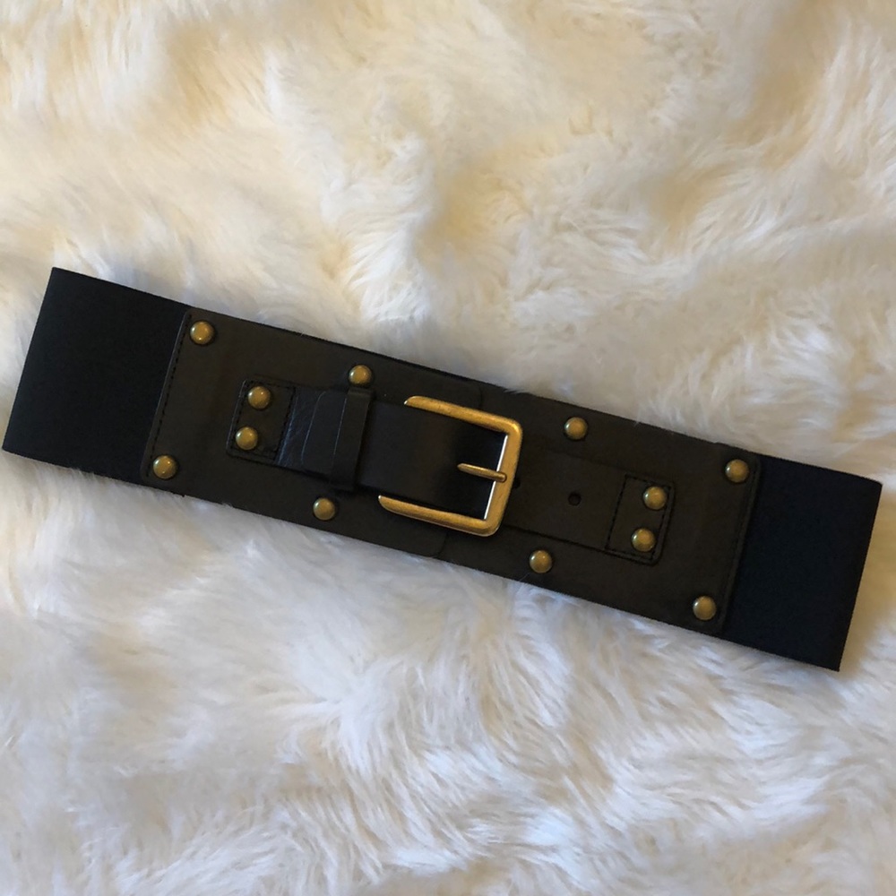 NWT Another Line Inc. Black Leather Studded Belt!